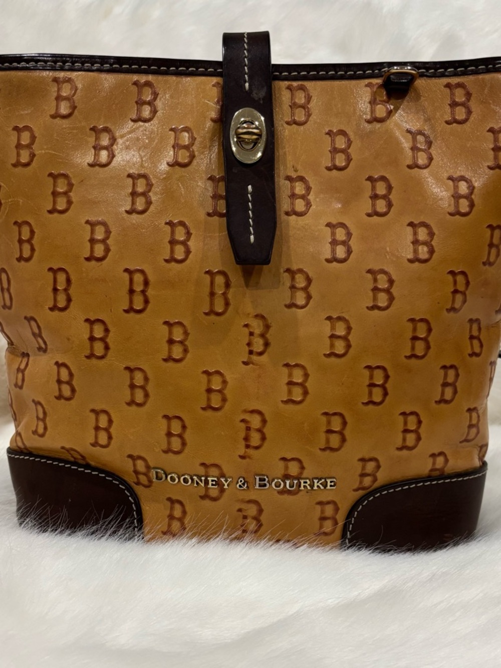 Dooney & Bourke Red Interior Leather-Trim Tote